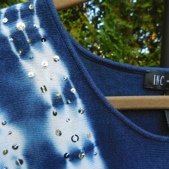 Inc International Concepts Tie Dye Batwing Sweater with Bling - Picture 2 of 5